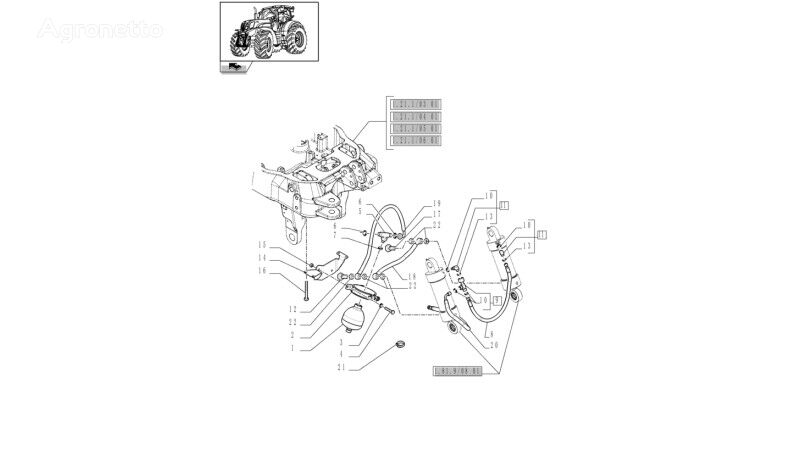 akumulator 84290006 untuk traktor roda New Holland T6010 T6070