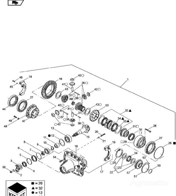 diferensial 87674546 untuk traktor roda New Holland T6090 T6070