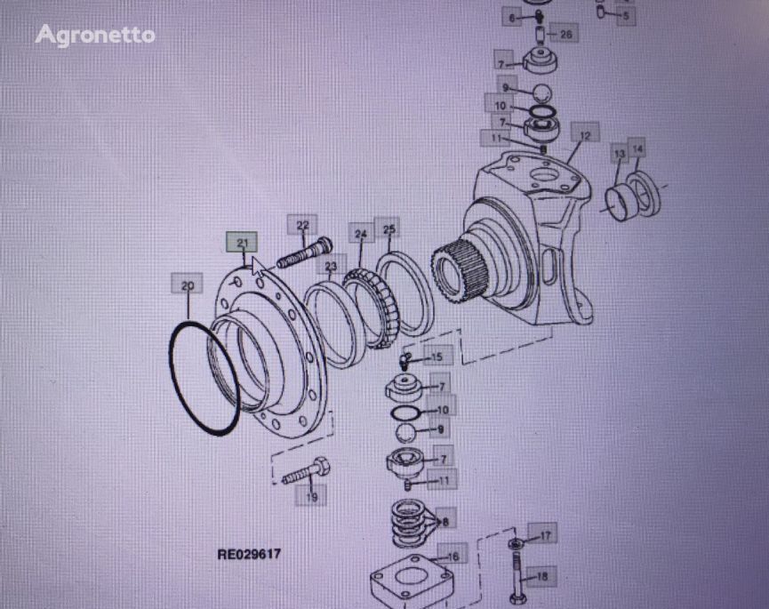 Piasta John Deere R85644/R115234 untuk traktor roda John Deere 4555/4755/4955